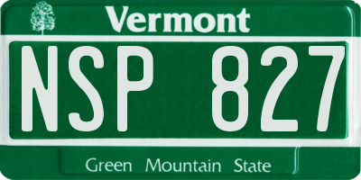 VT license plate NSP827