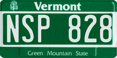 VT license plate NSP828