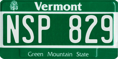 VT license plate NSP829
