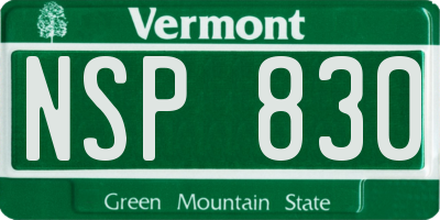 VT license plate NSP830
