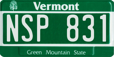 VT license plate NSP831