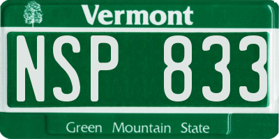 VT license plate NSP833