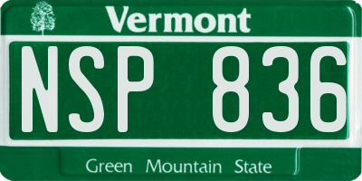 VT license plate NSP836