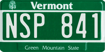 VT license plate NSP841