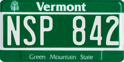VT license plate NSP842