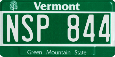 VT license plate NSP844