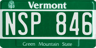 VT license plate NSP846