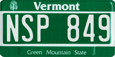 VT license plate NSP849