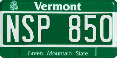 VT license plate NSP850
