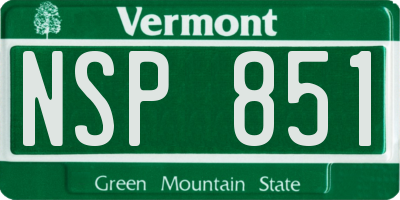 VT license plate NSP851