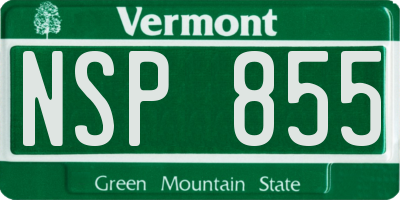 VT license plate NSP855