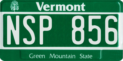 VT license plate NSP856