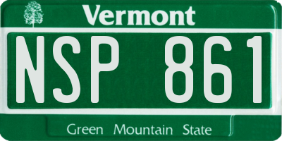 VT license plate NSP861