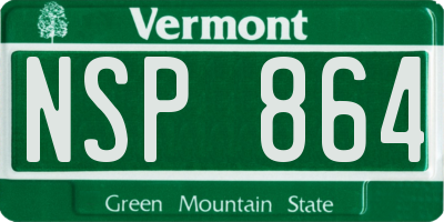 VT license plate NSP864