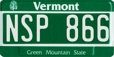 VT license plate NSP866