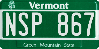 VT license plate NSP867
