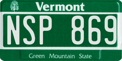 VT license plate NSP869
