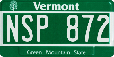 VT license plate NSP872