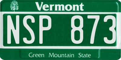 VT license plate NSP873