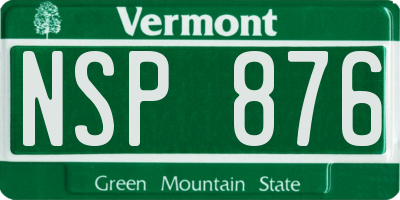 VT license plate NSP876