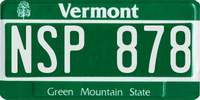 VT license plate NSP878