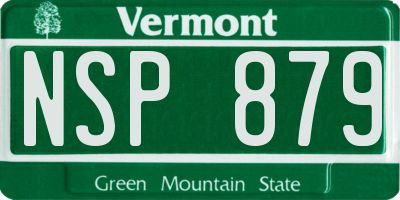 VT license plate NSP879