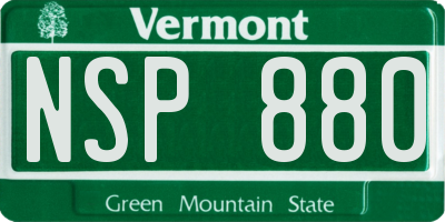 VT license plate NSP880