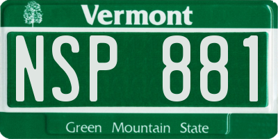 VT license plate NSP881