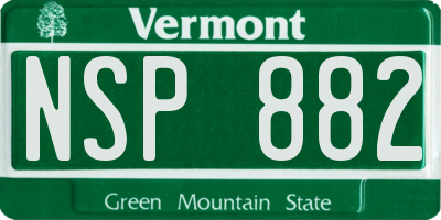 VT license plate NSP882