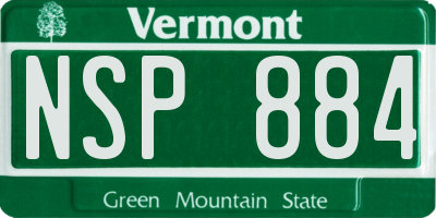 VT license plate NSP884