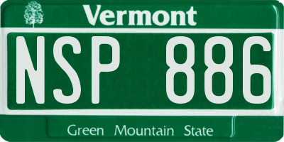 VT license plate NSP886