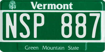 VT license plate NSP887