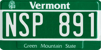 VT license plate NSP891
