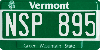 VT license plate NSP895