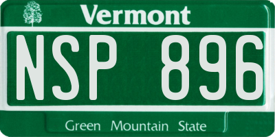 VT license plate NSP896