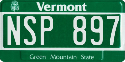 VT license plate NSP897
