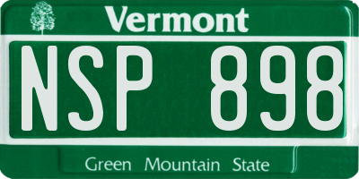 VT license plate NSP898
