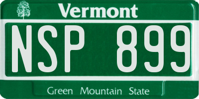 VT license plate NSP899
