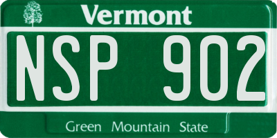 VT license plate NSP902