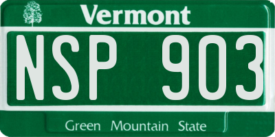 VT license plate NSP903
