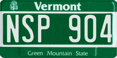 VT license plate NSP904