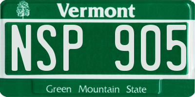 VT license plate NSP905