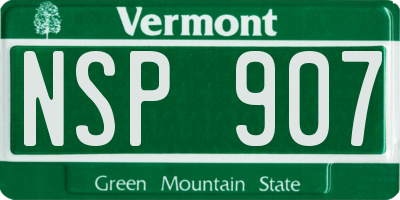 VT license plate NSP907