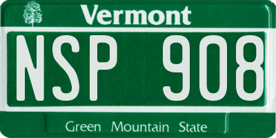 VT license plate NSP908