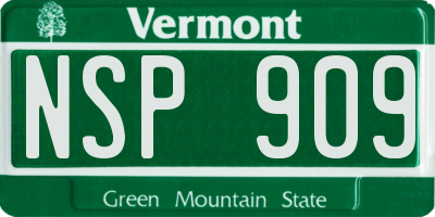 VT license plate NSP909