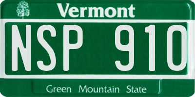 VT license plate NSP910