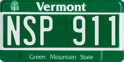 VT license plate NSP911