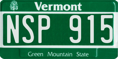 VT license plate NSP915