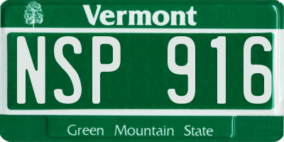 VT license plate NSP916