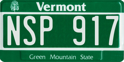 VT license plate NSP917